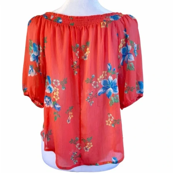 Hollister Coral Floral Blouse - Picture 2 of 3